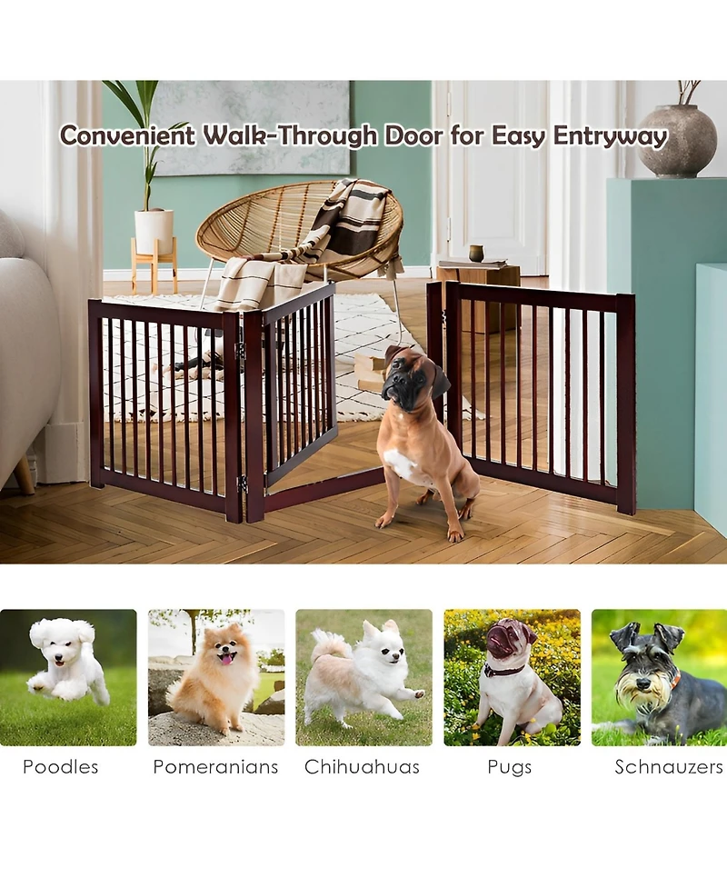 24 Inch Configurable Folding 3 Panel Wood Dog Fence