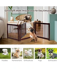 24 Inch Configurable Folding 3 Panel Wood Dog Fence