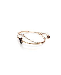 Swarovski Swan, Black, Rose Gold-Tone Iconic Swan Bangle Bracelet