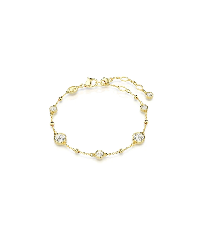 Swarovski Round Cut, White, Gold-Tone Imber Bracelet