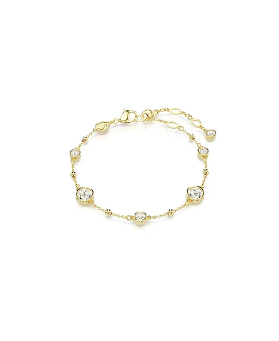 Swarovski Round Cut, White, Gold-Tone Imber Bracelet