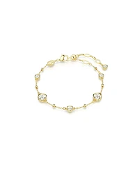 Swarovski Round Cut, White, Gold-Tone Imber Bracelet