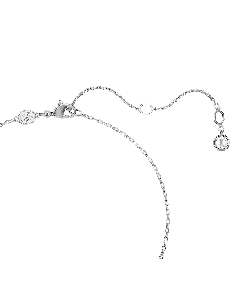 Swarovski Flower, Blue, Rhodium Plated Idyllia Pendant Necklace