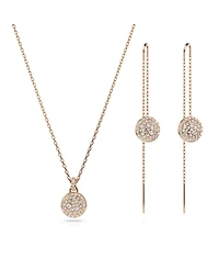 Swarovski White, Rose Gold-Tone Meteora Set, 2 Piece