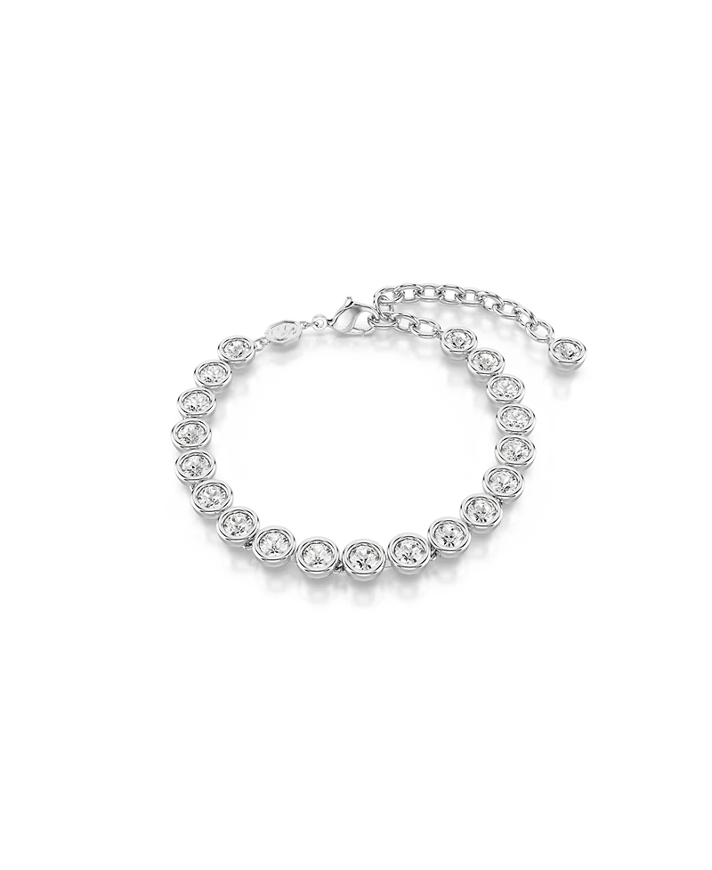 Swarovski Round Cut, White, Rhodium Plated Imber Tennis Bracelet
