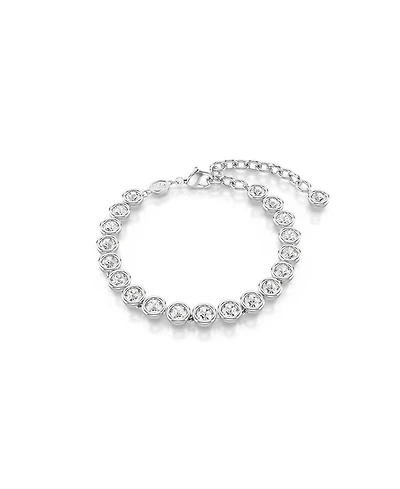 Swarovski Round Cut, White, Rhodium Plated Imber Tennis Bracelet