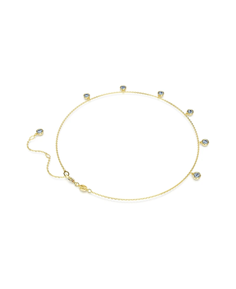 Swarovski Round Cut, Light Blue, Gold-Tone Imber Necklace