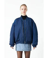 Women's Ruched Bomber Jacket