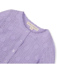 Hope & Henry Girls' Scallop Edge Mesh Dot Cardigan, Infant
