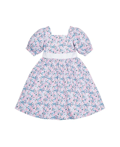 Hope & Henry Girls' Short Sleeve Puff Party Dress, Kids