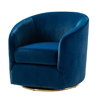 Swivel Accent Chair with Gold Metal Base for Living Room Nursery
