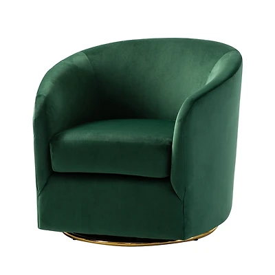 Swivel Accent Chair with Gold Metal Base for Living Room Nursery