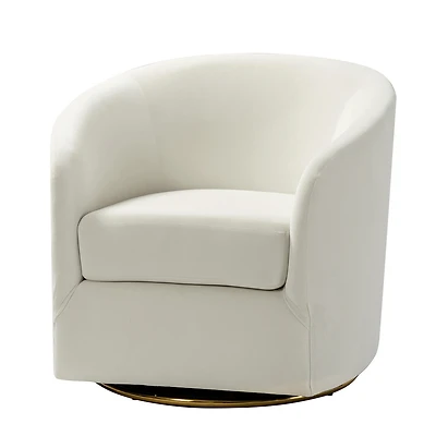 Swivel Accent Chair with Gold Metal Base for Living Room Nursery