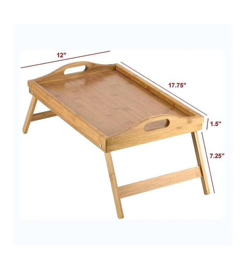 Bed Table Tray with Folding Legs - Breakfast Tray Bamboo Bed Tray for Sofa, Bed, Eating, Snacking and Working