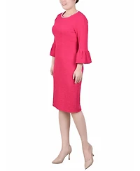 Ny Collection Women's 3/4 Length Imitation Pearl Detail Dress