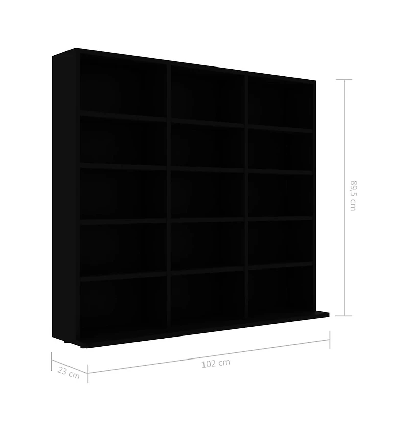 Cd Cabinet Black 40.2"x9.1"x35.2" Engineered Wood
