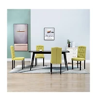 vidaXL Dining Chairs 4 pcs Green Fabric