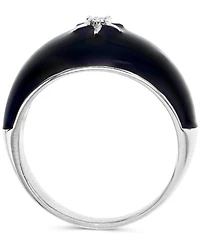 Lab-Grown White Sapphire (1/20 ct. tw.) & Enamel Star Ring Sterling Silver (Also Black Spinel)