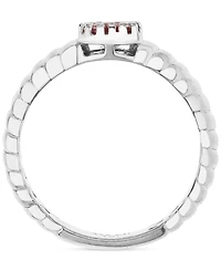 Lab-Grown Pink Sapphire Heart Ring (1/2 ct. t.w.) Sterling Silver