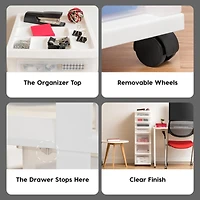 Iris Usa 7 Drawers Plastic Storage rolling Cart with drawer, White