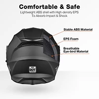 Ahr Run-M3 Modular Flip Up Helmet Full Face Dual Visor Dot Motorcycle Bike