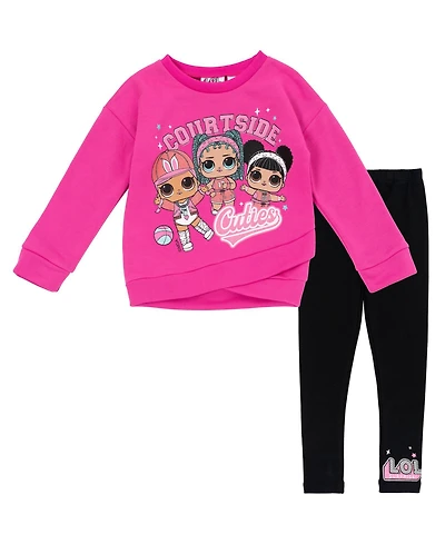 L.o.l. Surprise! Little Girls French Terry Sweatshirt and Leggings Outfit Set