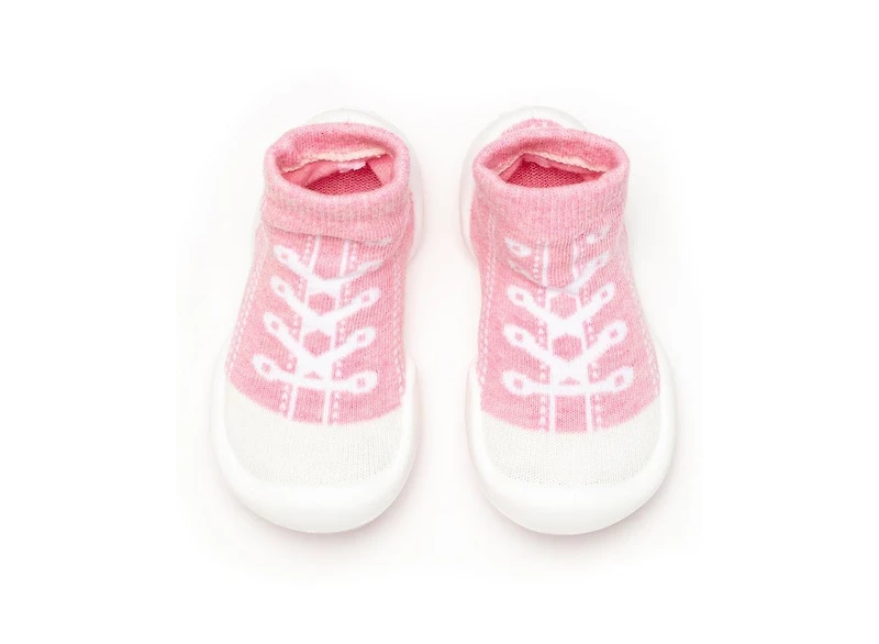 Komuello Infant Girl Breathable Washable Non-Slip Sock Shoes Sneakers - Pink