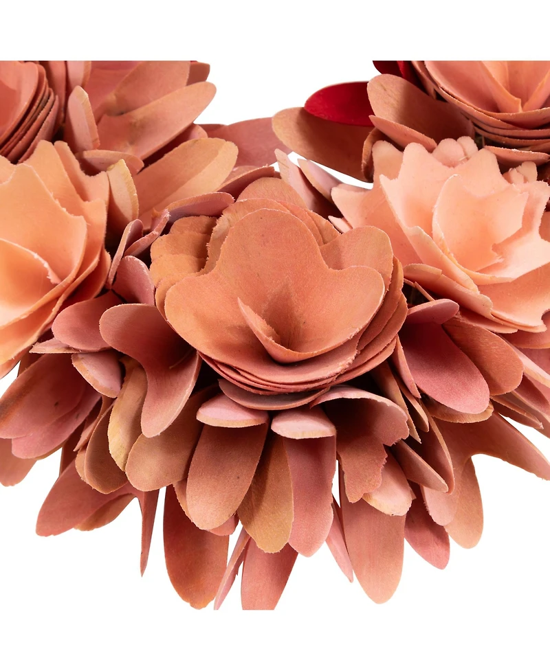 Northlight Wooden Rose Artificial Valentine's Day Floral Wreath, 15"