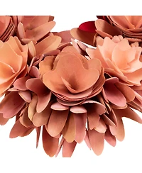Northlight Wooden Rose Artificial Valentine's Day Floral Wreath, 15"