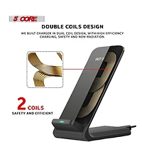 5 Core Wireless Charge, 10W Max Wireless Charging Stand, Qi Wireless Charging Stand Compatible with All Smart Phones, Samsung Galaxy S21 S20 S10 S9 S8