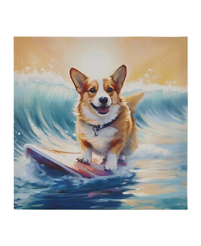 Madison Park Beach Dogs Corgi Canvas Wall Art