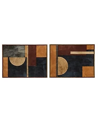 Ink+Ivy Jeweled Geo Hand-Embellished Abstract 2-Pc Framed Canvas Wall Art Set