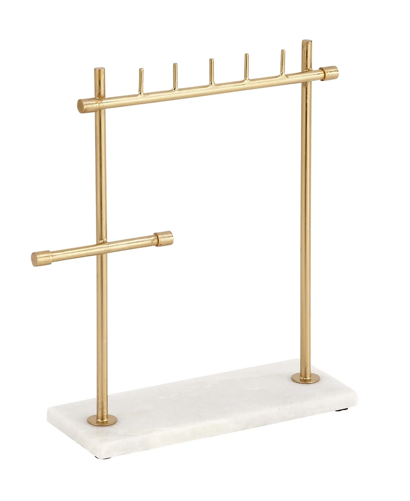 Rosemary Lane Real Marble Jewelry Stand with Rectangular Base, 12" x 4" x 13"