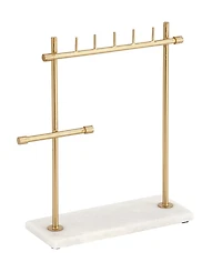 Rosemary Lane Real Marble Jewelry Stand with Rectangular Base, 12" x 4" x 13"
