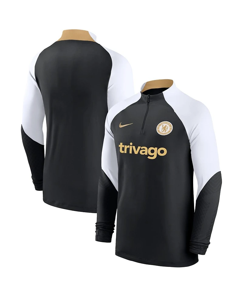 Big Boys Nike Black Chelsea 2023/24 Strike Drill Performance Raglan Quarter-Zip Top
