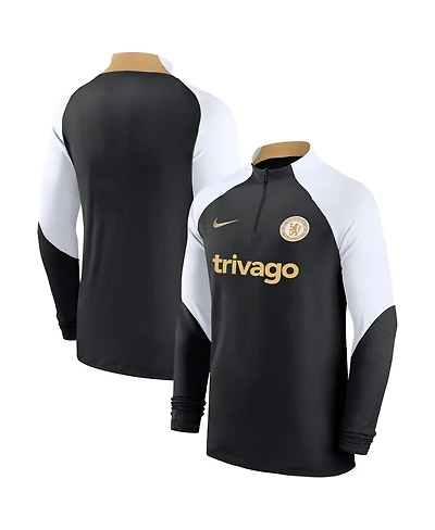 Big Boys Nike Black Chelsea 2023/24 Strike Drill Performance Raglan Quarter-Zip Top