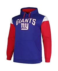 Men's Profile Royal New York Giants Big and Tall Trench Battle Pullover Hoodie