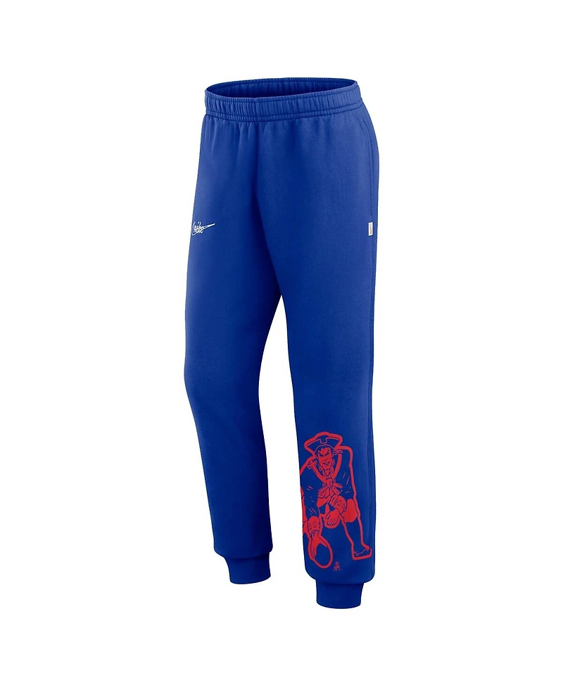 Men's Nike Royal Distressed New England Patriots Logo Crop Joggers