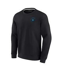 Men's and Women's Fanatics Signature Black Charlotte Fc Super Soft Fleece Crew Sweatshirt