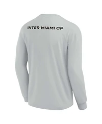 Men's and Women's Fanatics Signature Gray Inter Miami Cf Super Soft Long Sleeve T-shirt