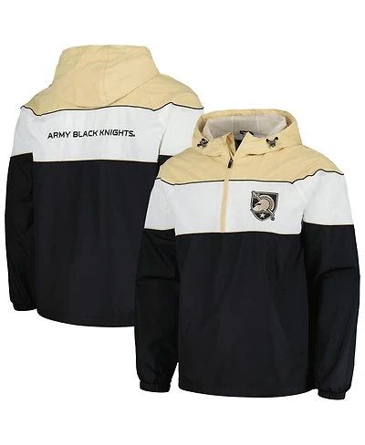 Men's G-iii Sports by Carl Banks Black Army Black Knights Center Line Half-Zip Raglan Hoodie Jacket