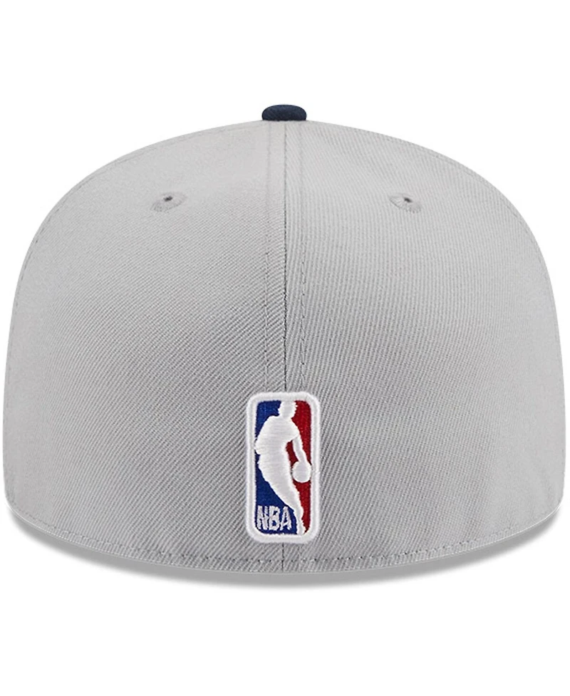 Men's New Era Gray, Navy Denver Nuggets Tip-Off Two-Tone 59FIFTY Fitted Hat