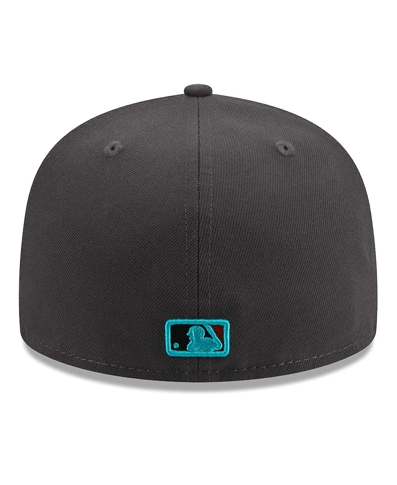Men's New Era Graphite Oakland Athletics Print Undervisor 59FIFTY Fitted Hat
