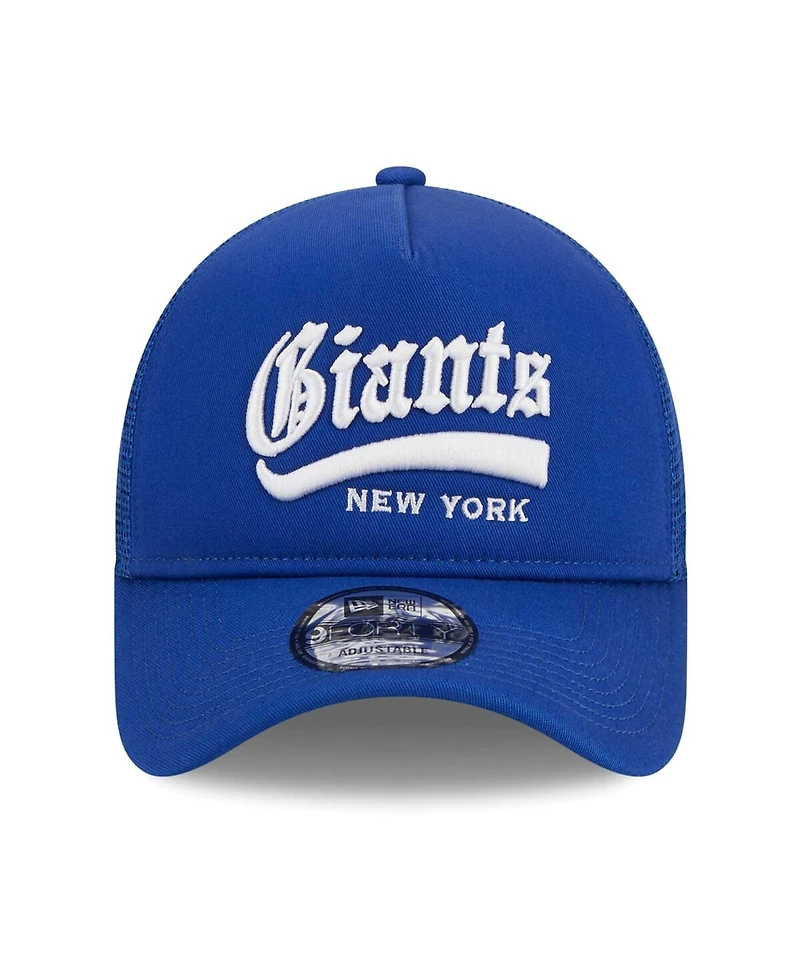 Men's New Era Royal New York Giants Caliber Trucker 9FORTY Adjustable Hat