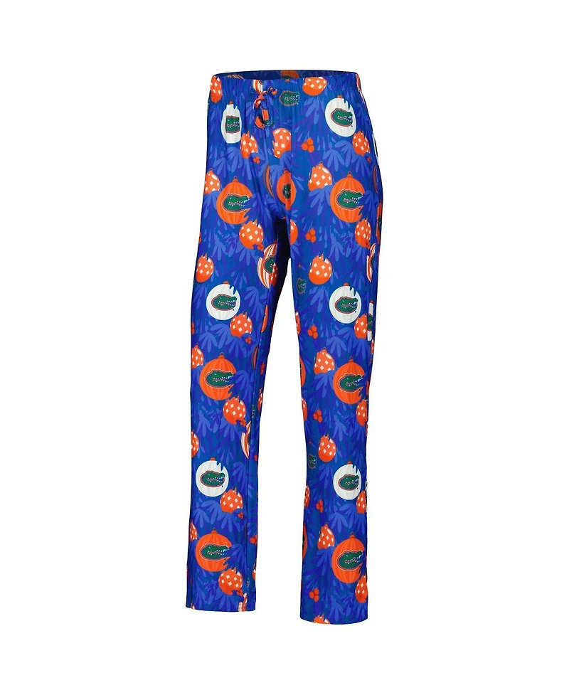 Women's Concepts Sport Royal Florida Gators Tinsel Ugly Sweater Long Sleeve T-shirt and Pants Sleep Set