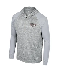 Men's Colosseum Gray Oregon State Beavers Cybernetic Raglan Quarter-Zip Hooded Top