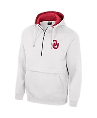 Men's Colosseum White Oklahoma Sooners Half-Zip Hoodie