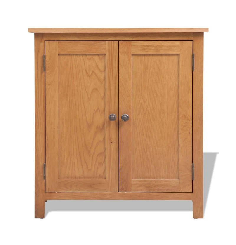 Sideboard Solid Oak Wood 27.6"x13.8"x29.5" Brown