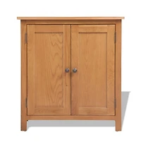 Sideboard Solid Oak Wood 27.6"x13.8"x29.5" Brown