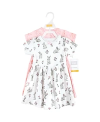 Hudson Baby Toddler Girls Hudson Cotton Dresses, Bunny Floral